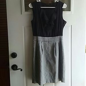 The Limited Herringbone Black and White Dress